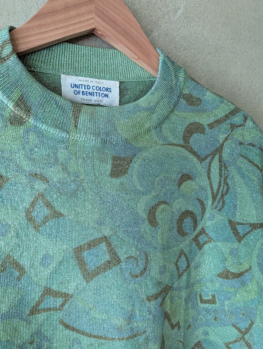 Vintage United Colors of Benetton Sparkly Abstract Sweater